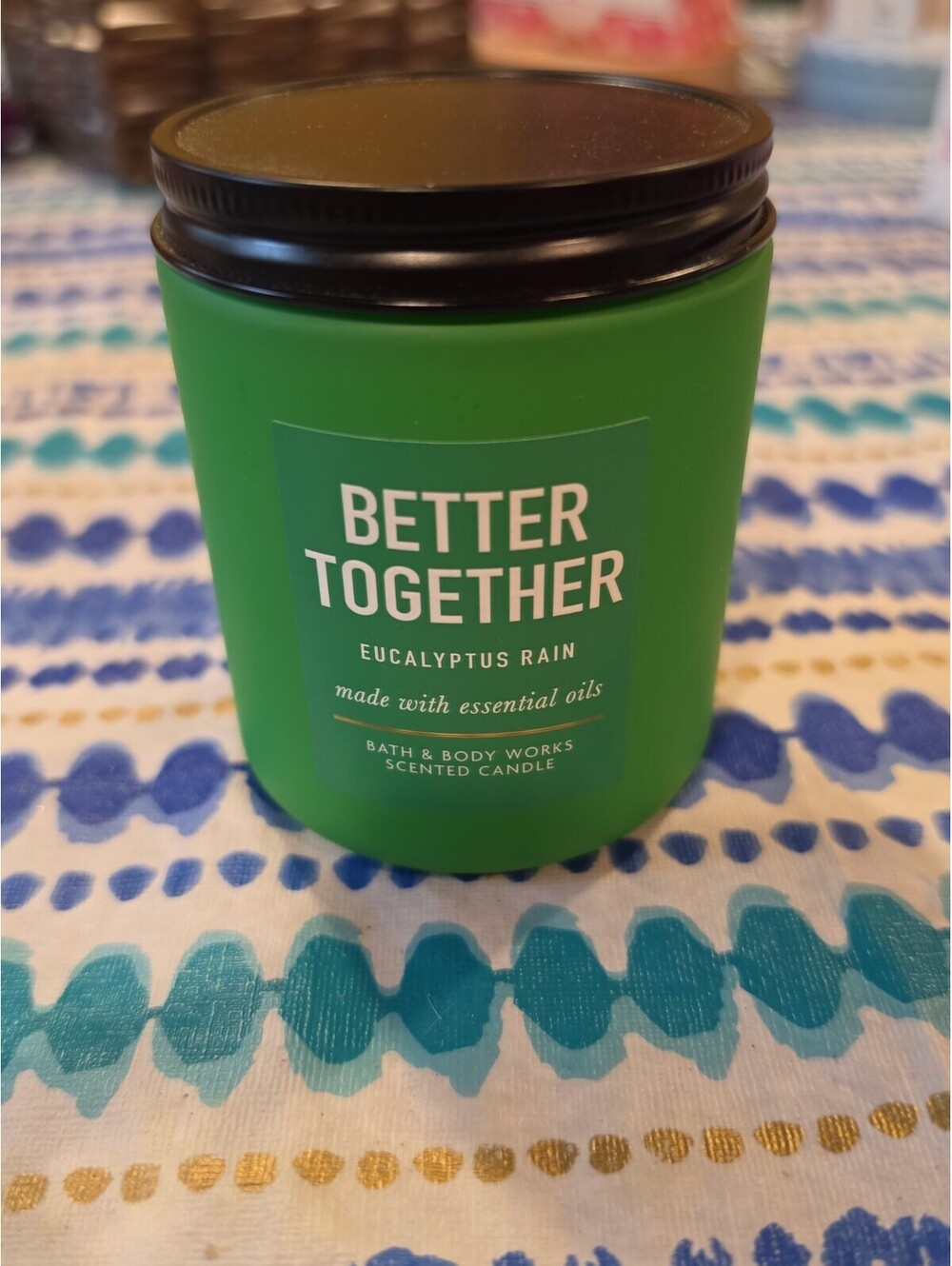 Bath & Body Works Eucalyptus Rain Better Together Scented Candle 7oz Green Jar